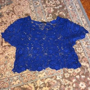 Express blue lace top women’s small